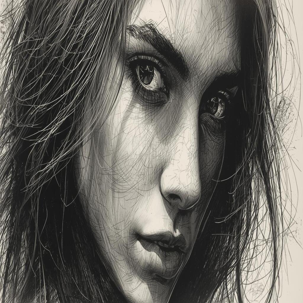 Gemini AI prompts for realistic drawings with detailed ink texture and shadows